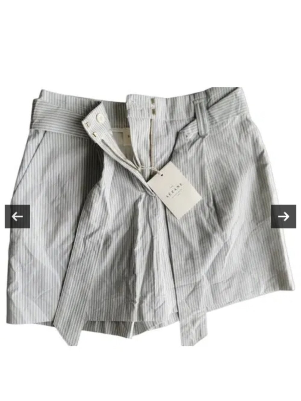 Sézane Rome Shorts - Striped Seersucker Cotton Size: EU 34